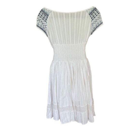 Artka Women's White Tie Waist Short Sleeve Summer Mini Dress Size S - Picture 2 of 8